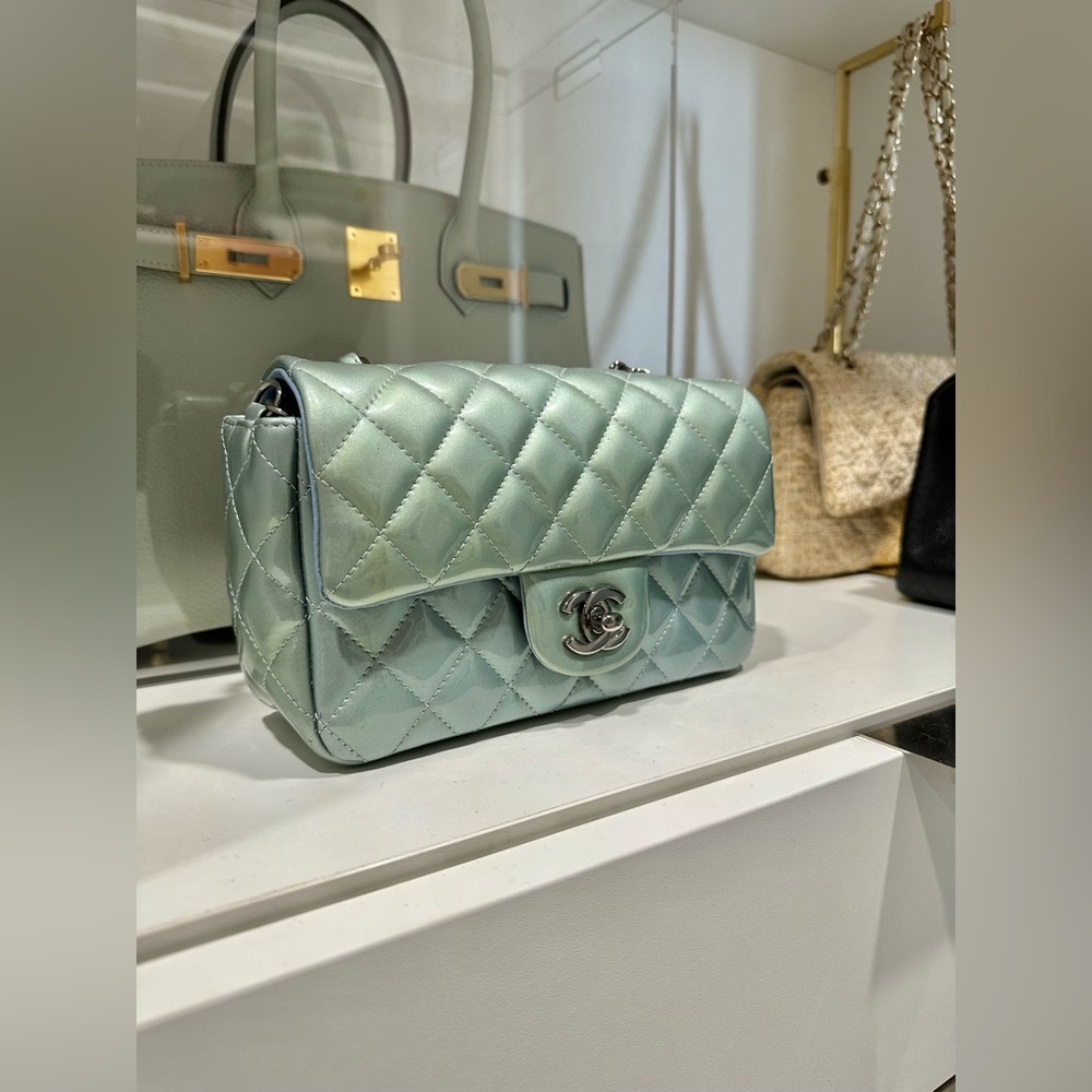 Chanel mini rectangular flap - blue